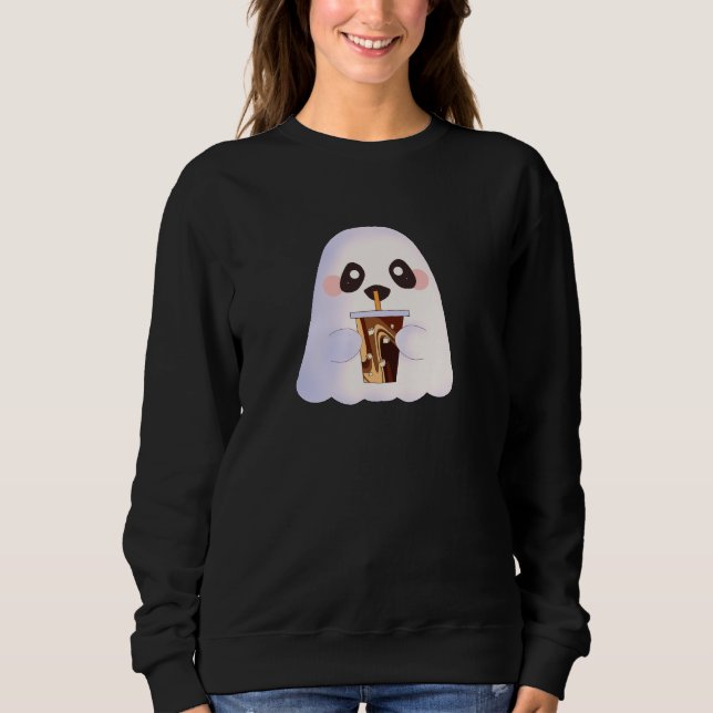 Camiseta Fantasma Assustador Com Café Gelado (Frente)