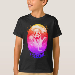 Camiseta Fantasma Bonita com o Halloween do Sorvete