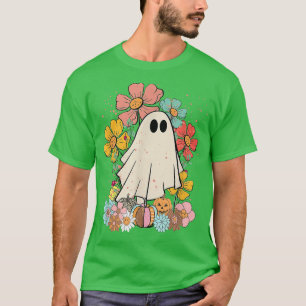 Camiseta Fantasma Bonita De Halloween Com Belo Jardim 374