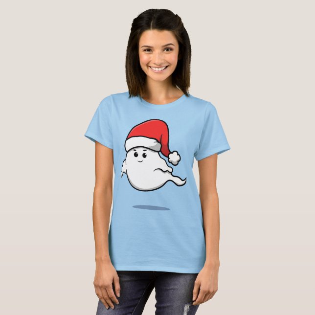Camiseta Fantasma Bonita de Natal (Frente Completa)