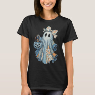 Camiseta Fantasma Bonita Denim Com Aesthet De Halloween De 