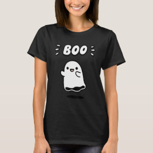 Camiseta Fantasma Bonita Dizendo Boo Ghost Girl Kid Hallowe