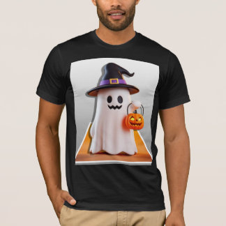 Camiseta Fantasma Bonita do Halloween com Abóbora