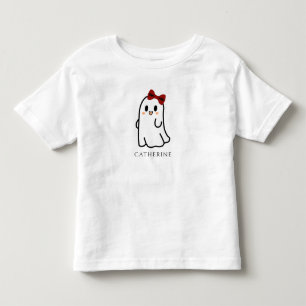 Camiseta Fantasma Bonita Do Halloween Com Arco Vermelho