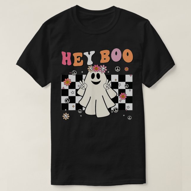 Camiseta Fantasma Bonita Ei Dia de as Bruxas engraçado Beo  (Frente do Design)