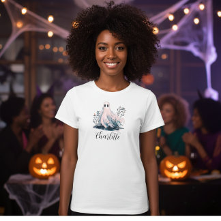 Camiseta Fantasma Bonita em Nome de Bushes Halloween