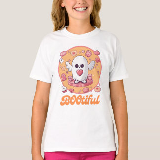 Camiseta fantasma bonitinha de halloween para rapa