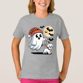 Camiseta Fantasma Bonito Caminhando na Noite Maltesa