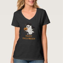 Camiseta Fantasma Bonito com Arco e Pumpkin | Dia das Bruxa