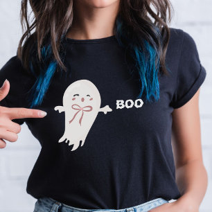 Camiseta Fantasma Bonito com Boo de Arco