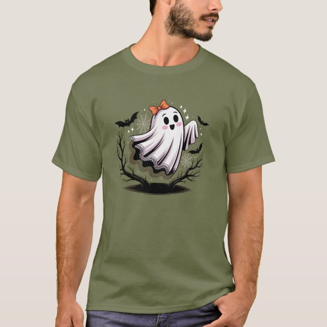 Camiseta Fantasma Bonito com rendas Arcos - Halloween Assus (Frente)
