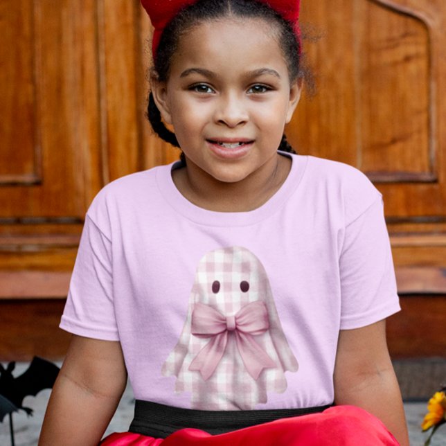 Camiseta Fantasma Bonito de Xadrez Rosa (Criador carregado)