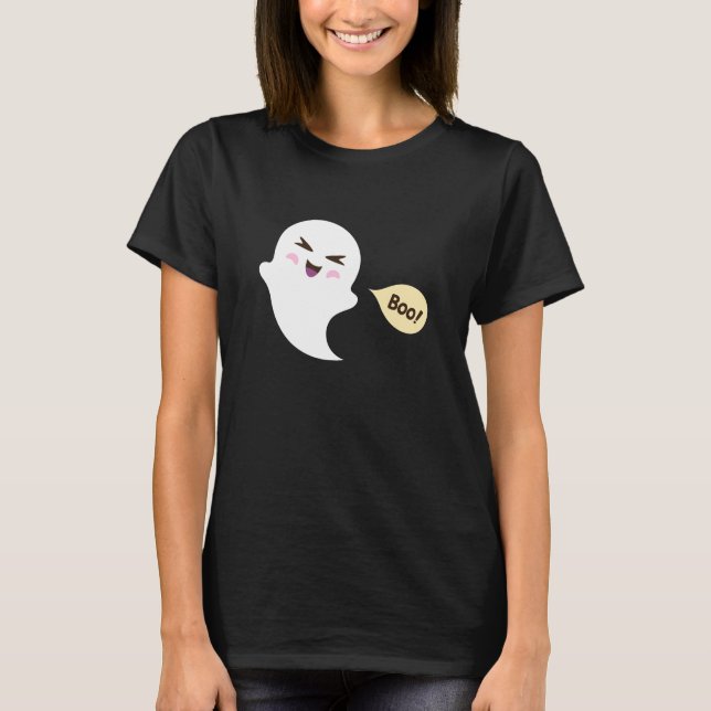 Camiseta Fantasma bonito dos desenhos animados do kawaii (Frente)