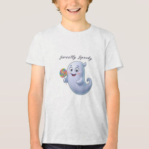 Camiseta Fantasma Bonito e Sinistramente Doce Com Pirulito