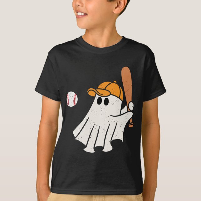 Camiseta Fantasma Bonito Jogando Dia de as Bruxas engraçado (Frente)
