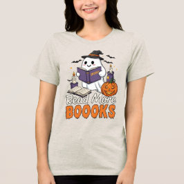 Camiseta Fantasma Bonito - Leia Mais Livros - Halloween -