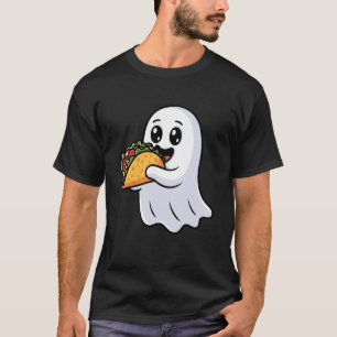Camiseta Fantasma Boo Comendo Tacos Divertido Sinistro Hall
