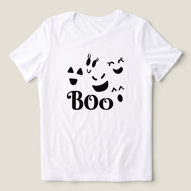 Camiseta Fantasma Boo Dia das Bruxas (Design frontal)