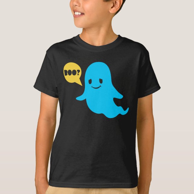 Camiseta Fantasma Boo Fofo de Halloween (Frente)