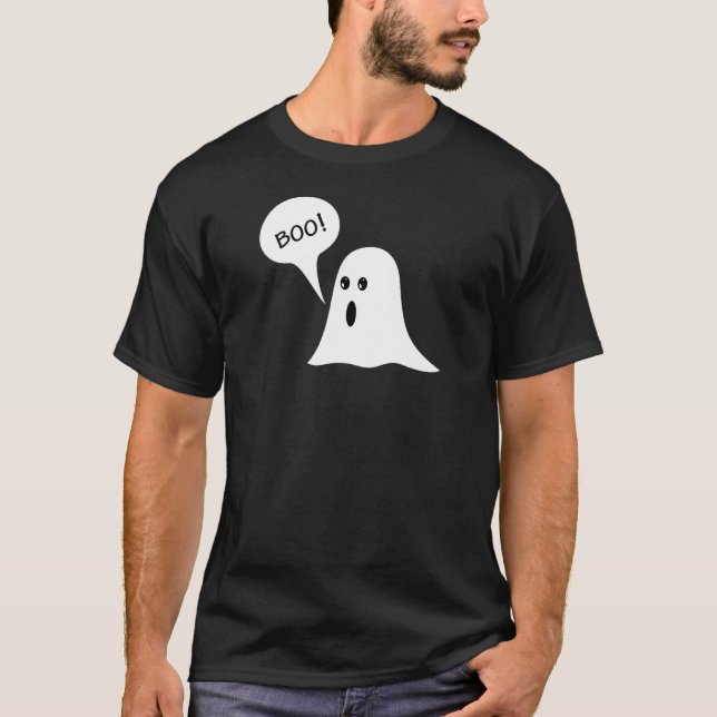 Camiseta Fantasma Boo Fofo de Halloween (Frente)