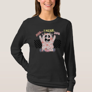 Camiseta Fantasma Bovino Groovy Fofo Moo Quero Dizer Boo Ab