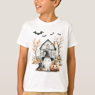 Camiseta Fantasma Branco e Laranja, de outono