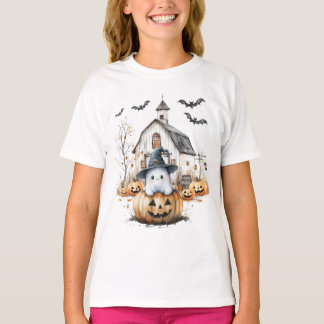 Camiseta Fantasma Branco e Laranja, de outono