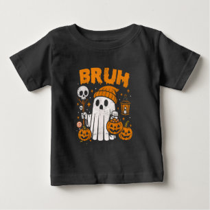 Camiseta Fantasma Bruh Halloween Fantasma Retro Dia das Bru