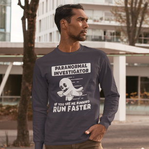 Camiseta Fantasma Caça Paranormal Investigador Corre Mais R