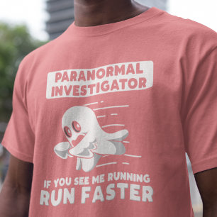 Camiseta Fantasma Caça Paranormal Investigador Corre Mais R