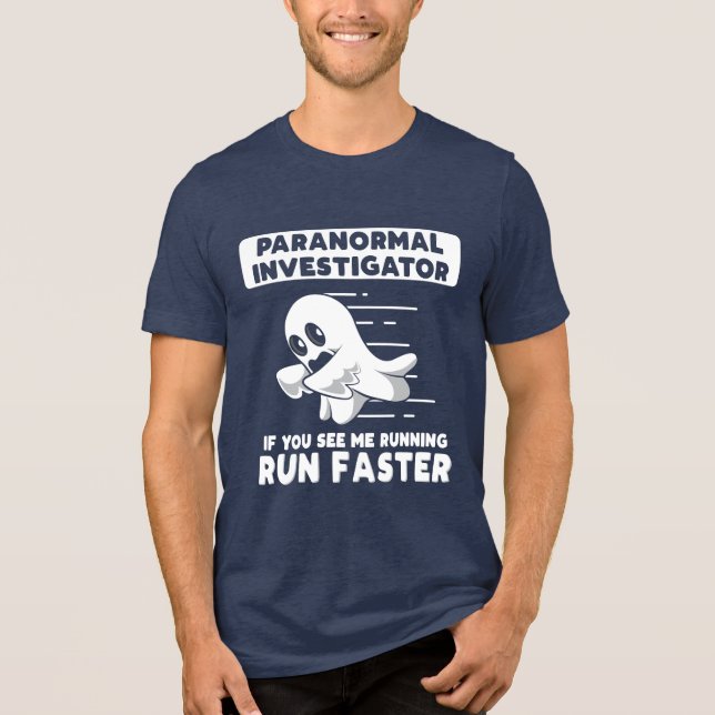 Camiseta Fantasma caçando Paranormal Investigador Halloween (Frente)