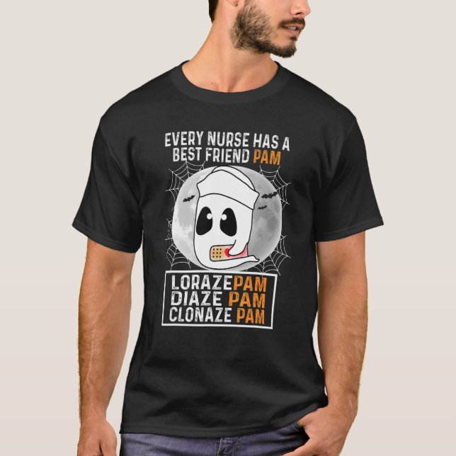 Camiseta Fantasma Cada Enfermeira Tem Um Melhor Amigo Pam L (Frente)