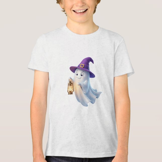 Camiseta Fantasma com Desenho Assustador de Lanterna de Hal (Frente)