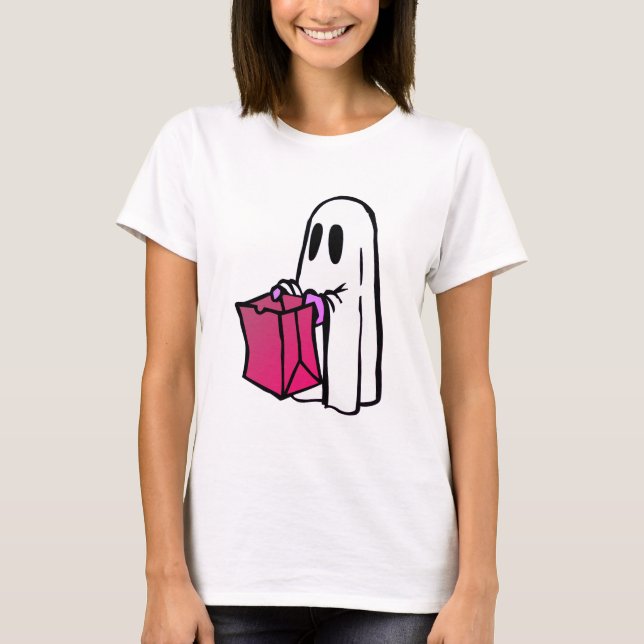 Camiseta Fantasma com Truque ou Tratamento de Bag (Frente)