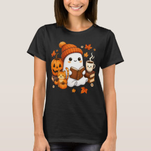 Camiseta Fantasma Coquete Leitura Livro Abóbora Coruja