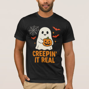 Camiseta Fantasma 'Creepin’ It Real' com arte de abóbora de