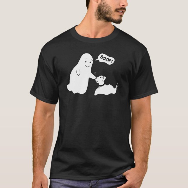 Camiseta Fantasma Cutuca o Nariz de um Cachorro (Frente)