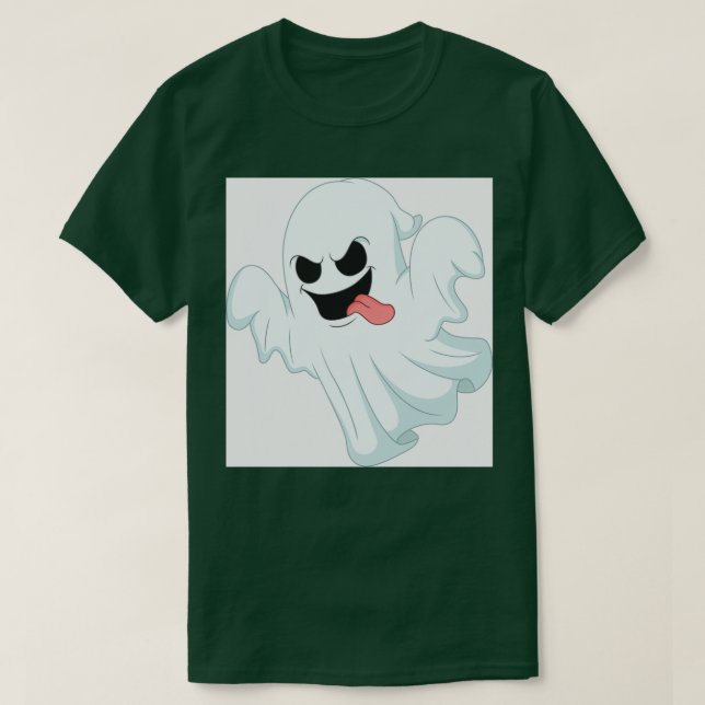 Camiseta fantasma da cor branca desaprovadora (Frente do Design)
