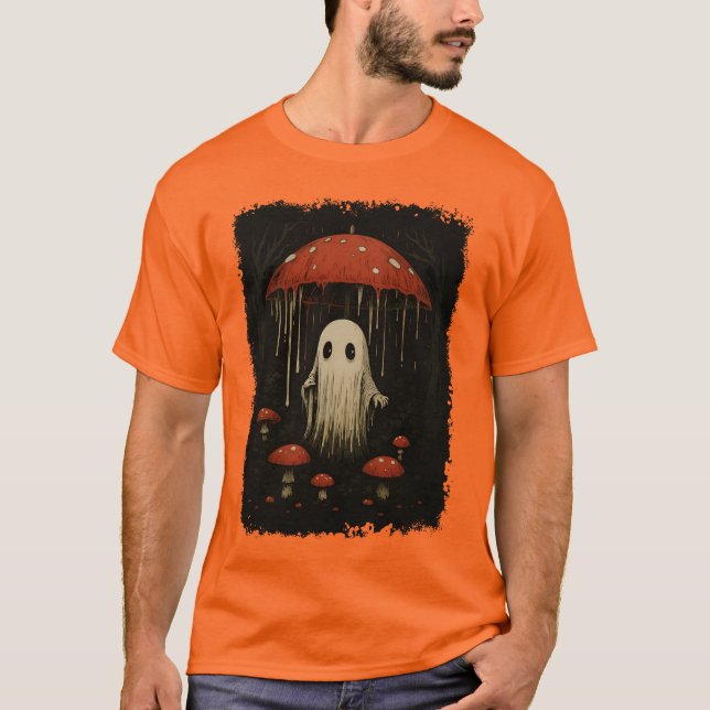 Camiseta Fantasma Da Floresta De Eerie Sob O Cogumelo (Frente)