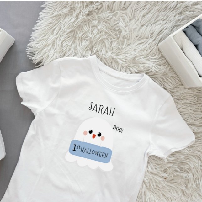 Camiseta Fantasma das 1ruas (My 1st Halloween, cute ghost that you can personalize the name)