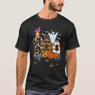 Camiseta Fantasma de Abóbora de Coruja Assustadora Festa de