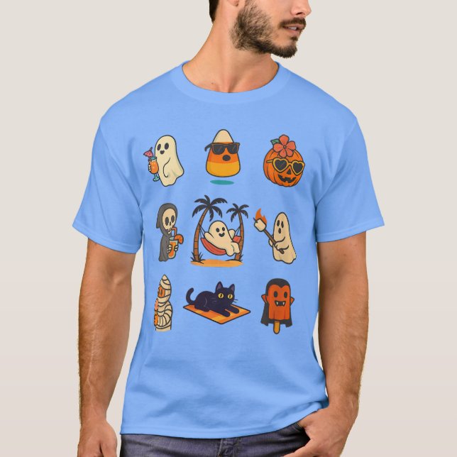 Camiseta Fantasma de Abóbora de Summerween Feminino Hallowe (Frente)