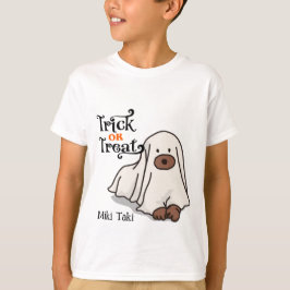 Camiseta Fantasma de Cachorro Engraçado do Dia das Bruxas