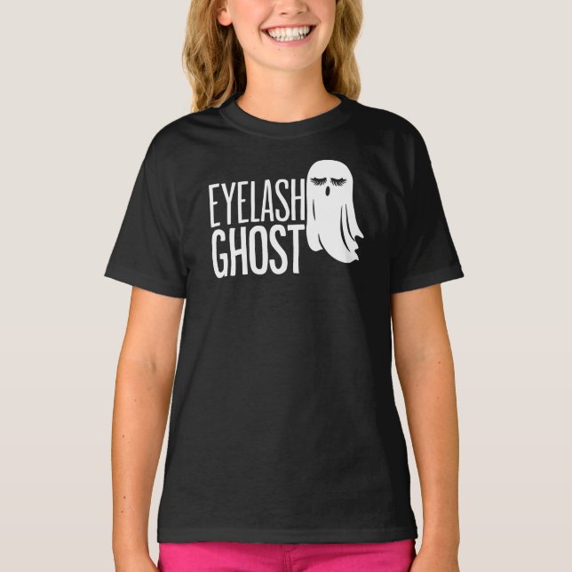 Camiseta Fantasma de Cílios de Halloween (Frente)