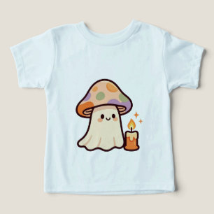 Camiseta Fantasma de Cogumelo Fofo com Vela-Temporada Assus