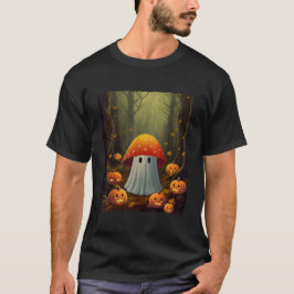 Camiseta Fantasma De Cogumelo Na Floresta De Halloween Góti