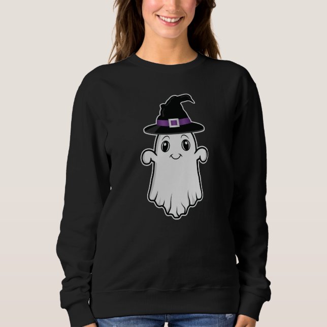 Camiseta Fantasma de desenho animado fofo com chapéu de bru (Frente)