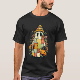 Camiseta Fantasma de Estampa de Remendo de Halloween Cottag