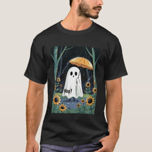 Camiseta Fantasma de Halloween Antigo Segurando Guarda-chuv