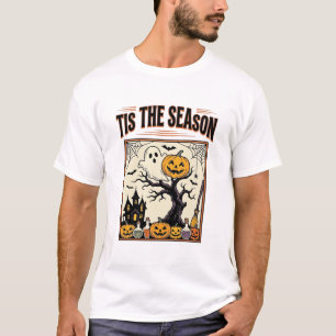 Camiseta Fantasma de Halloween É a Temporada Casa Assombrad